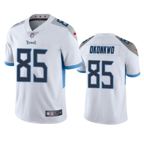 Men's Jersey Tennessee Titans Chigoziem Okonkwo 85 White Vapor Limited Jersey