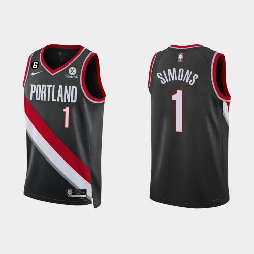 Portland Trail Blazers 1 Anfernee Simons 2022-23 Icon Edition Black Men Jersey