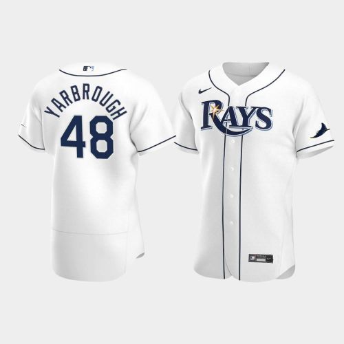 Men's Tampa Bay Rays 48 Ryan Yarbrough White Home Jersey Jersey