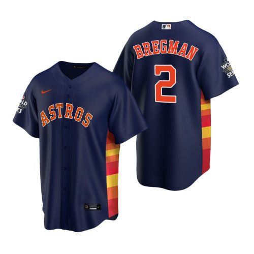 Men's Houston Astros Alex Bregman 2 Navy 2022-23 World Series Jersey