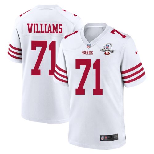 Trent Williams 71 San Francisco 49ers 2023 Playoffs Patch Game Men Jersey - White