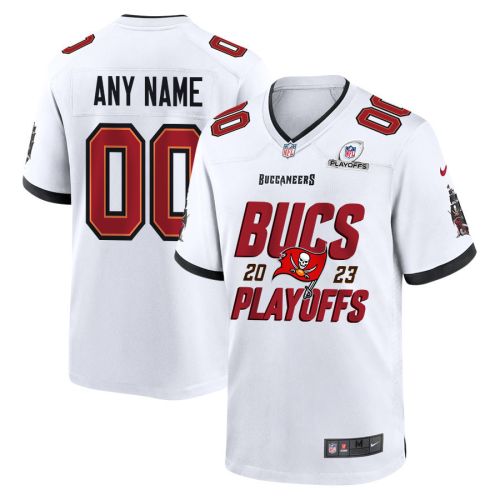 Tampa Bay Buccaneers 2023 Playoffs Iconic Game Men Custom Jersey - White