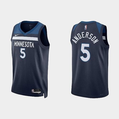 Minnesota Timberwolves 5 Kyle Anderson 2022-23 Icon Edition Navy Men Jersey