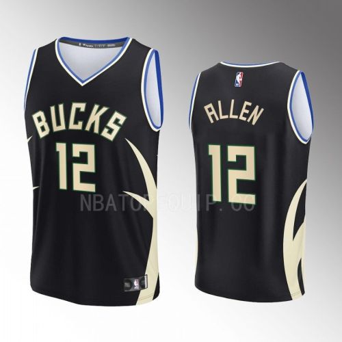 Milwaukee Bucks 12 Grayson Allen Statement Edition Men Jersey 2022-23 Fast Break Black