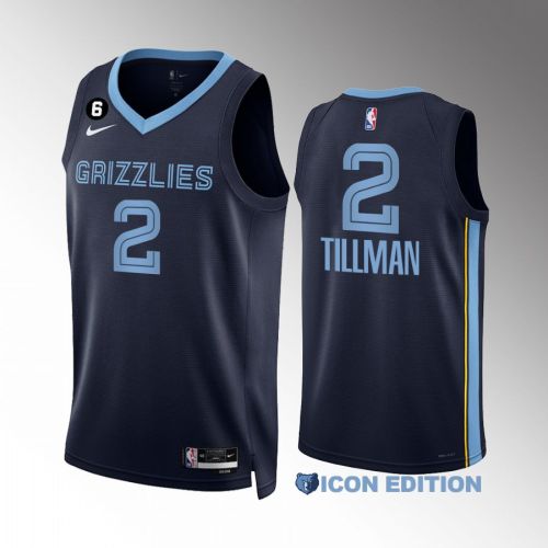 Xavier Tillman 2 Memphis Grizzlies Navy Jersey 2022-23 Icon Edition Swingman