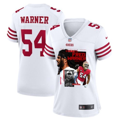 Fred Warner 54 San Francisco 49ers The Fredator Signed Women Game Jersey - White