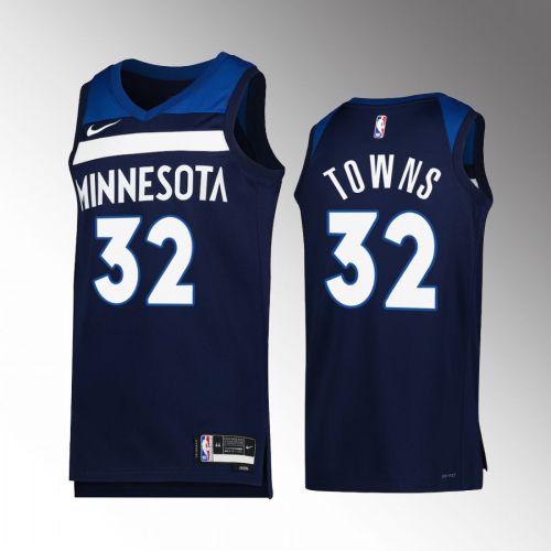 Minnesota Timberwolves Karl-Anthony Towns 32 2022-23 Icon Edition Navy Jersey Swingman