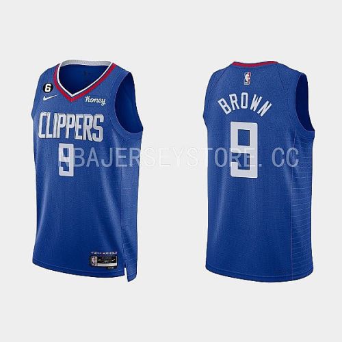 Los Angeles Clippers 9 Moses Brown 2022-23 Icon Edition Blue Men Jersey