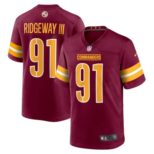 John Ridgeway 91 Washington Commanders Men Game Jersey - Burgundy