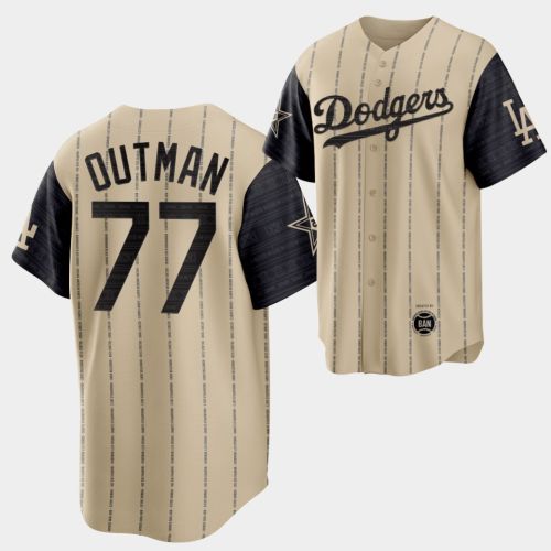 2022-23 Black Heritage Night Los Angeles Dodgers James Outman 77 Gold Jersey Exclusive Edition