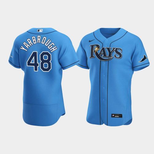 Men's Tampa Bay Rays Ryan Yarbrough 48 Light Blue Alternate Jersey Jersey