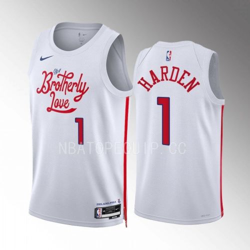 James Harden 1 2022-23 Philadelphia 76ers White City Edition Jersey Swingman