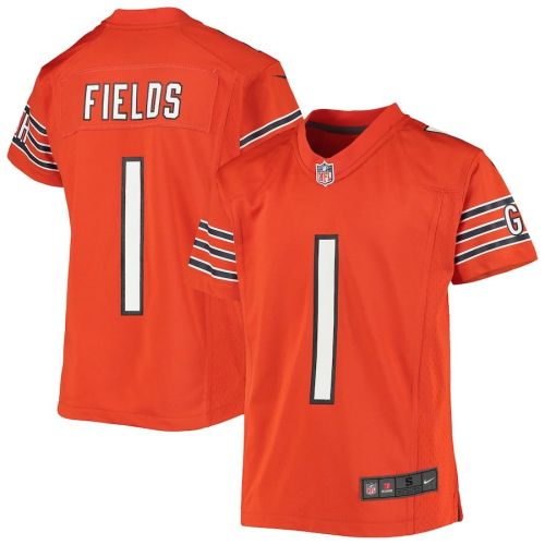 Justin Fields 1 Chicago Bears YOUTH Game Jersey - Orange