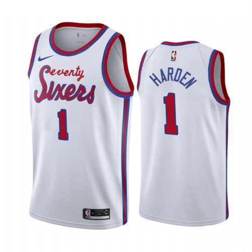 James Harden Philadelphia 76ers White 1 Classic Edition Jersey 2022 Trade - Men Jersey