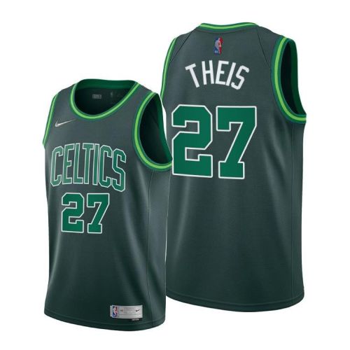 Daniel Theis 27 Boston Celtics 2022 Earned Edition Green Jersey Diamond Badge - Men Jersey