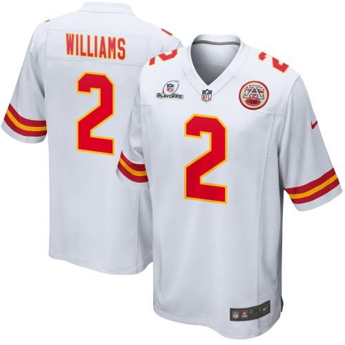 Joshua Williams 2 Kansas City Chiefs 2023 Playoffs Patch Game Men Jersey - White