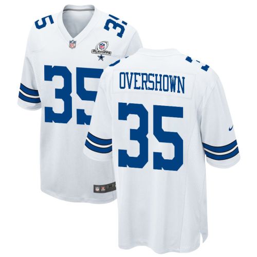 DeMarvion Overshown 35 Dallas Cowboys 2023 Playoffs Patch Game Men Jersey - White