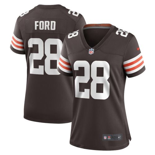 Mike Ford 28 Cleveland Browns Women's Team Game Player Jersey - Brown