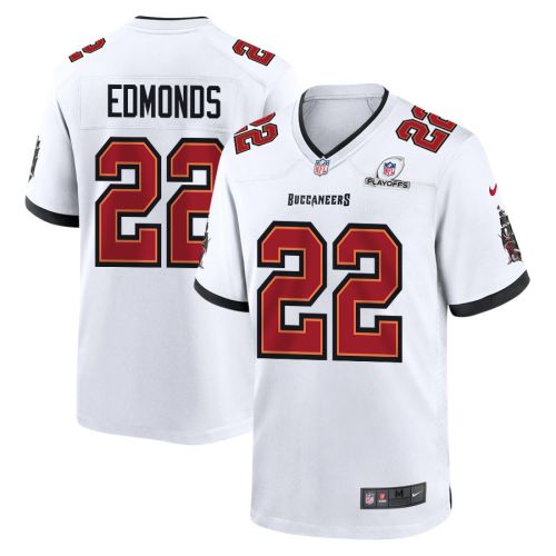 Chase Edmonds 22 Tampa Bay Buccaneers 2023 Playoffs Patch Game Men Jersey - White