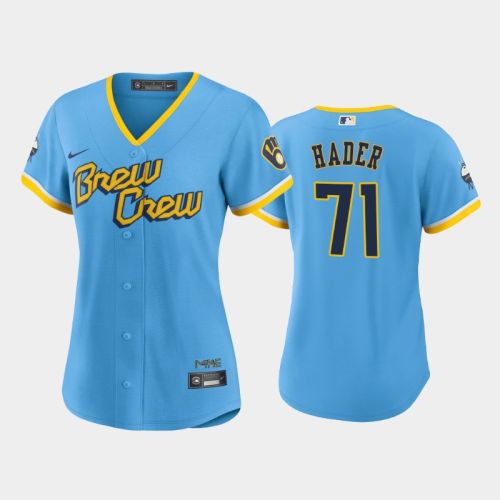 Josh Hader 71 Milwaukee Brewers Powder Blue 2022-23 City Connect Women's Jersey