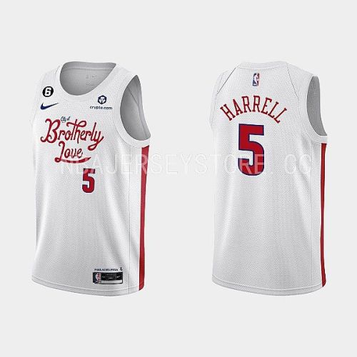 Philadelphia 76ers 5 Montrezl Harrell 2022-23 City Edition White Men Jersey