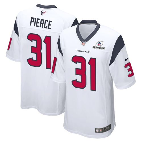 Dameon Pierce 31 Houston Texans 2023 Playoffs Patch Game Men Jersey - White