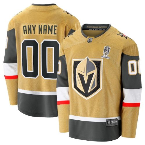 Vegas Golden Knights 2023 Stanley Cup Champions Patch Custom 00 Home Breakaway Custom Jersey - Gold