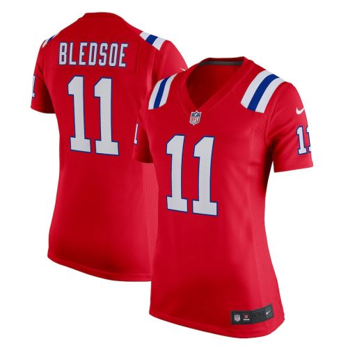 Drew Bledsoe 11 New England Patriots Women Retired Game Jersey - Red