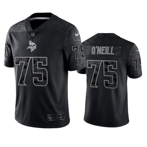 Brian O'neill 75 Minnesota Vikings Black Reflective Limited Jersey - Men