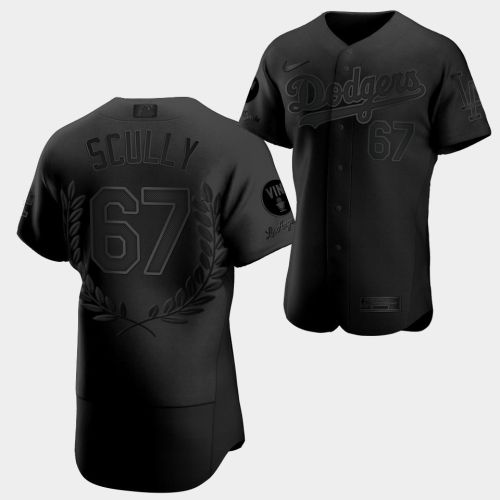 Vin Scully Special Commemorative Los Angeles Dodgers 67 Black Vin Forever Jersey