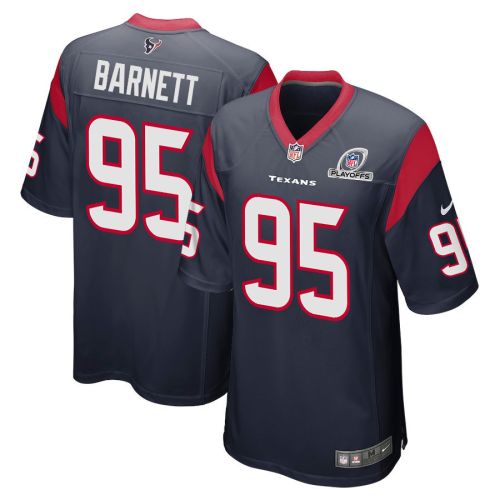 Derek Barnett 95 Houston Texans 2023 Playoffs Patch Game Men Jersey - Navy