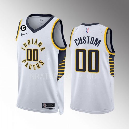 Custom Indiana Pacers White Association Edition 2022-23 Men Jersey Swingman