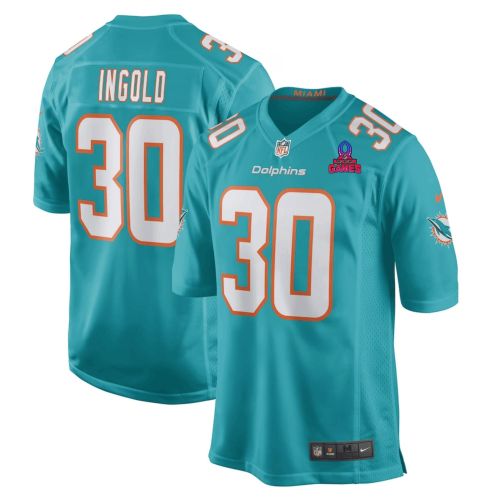 Alec Ingold 30 Miami Dolphins 2024 Pro Bowl Patch Game Men Jersey - Aqua