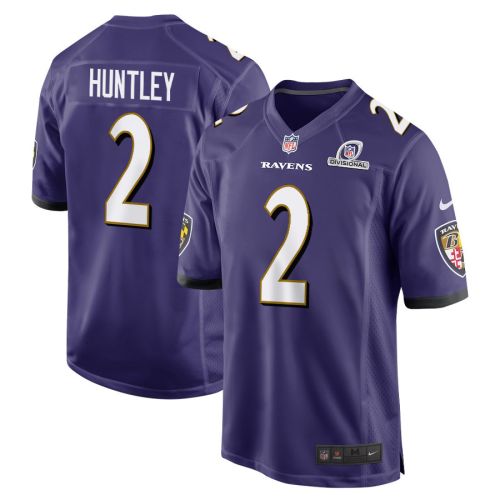 Tyler Huntley 2 Baltimore Ravens 2024 Divisional Patch Game Men Jersey - Purple