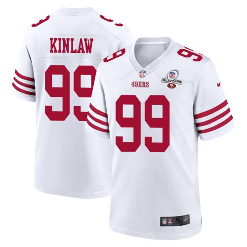 Javon Kinlaw 99 San Francisco 49ers 2023 Playoffs Patch Game Men Jersey - White