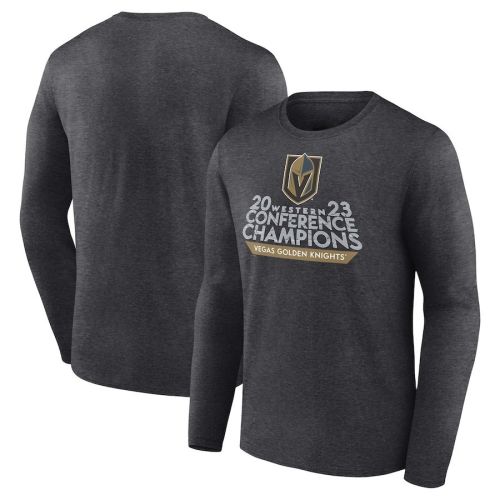 Vegas Golden Knights 2023 Western Conference Champions Locker Room Long Sleeve T-Shirt - Heather Charcoal