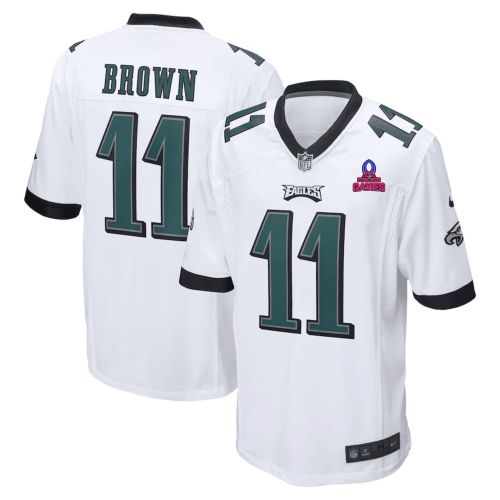 A.J. Brown 11 Philadelphia Eagles 2024 Pro Bowl Patch Game Men Jersey - White