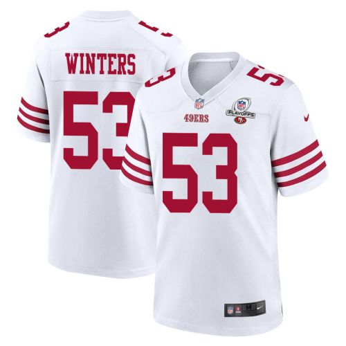 Dee Winters 53 San Francisco 49ers 2023 Playoffs Patch Game Men Jersey - White