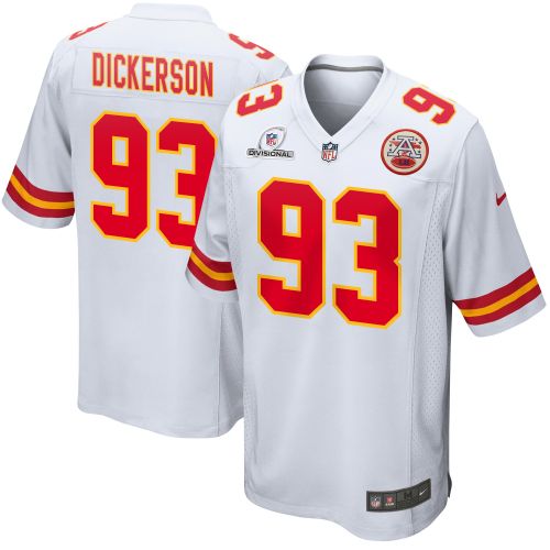 Matt Dickerson 93 Kansas City Chiefs 2024 Divisional Patch Game Men Jersey - White