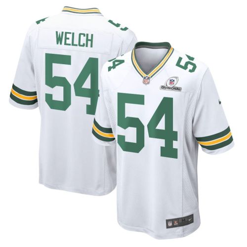 Kristian Welch 54 Green Bay Packers 2024 Divisional Patch Game Men Jersey - White