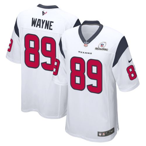 Jared Wayne 89 Houston Texans 2024 Divisional Patch Game Men Jersey - White