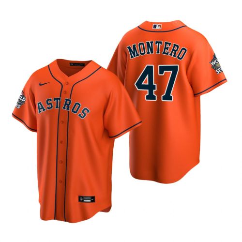 Houston Astros Rafael Montero 47 Orange 2022-23 World Series Jersey