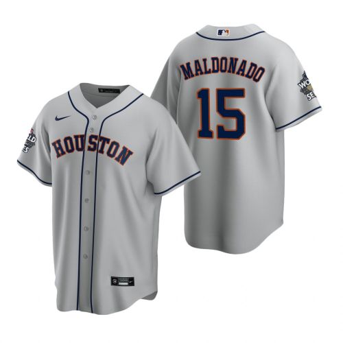 Men's Houston Astros Martin Maldonado 15 Gray 2022-23 World Series Jersey