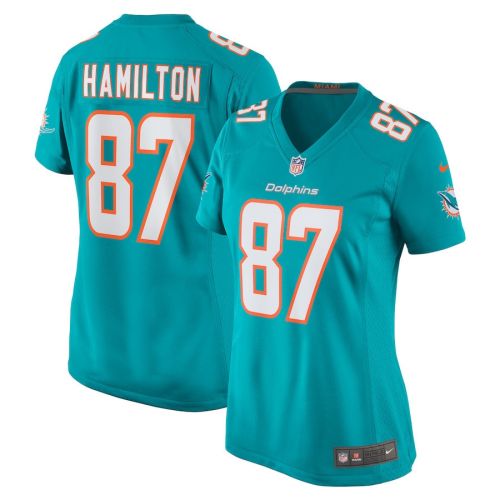 DaeSean Hamilton 87 Miami Dolphins Women Home Game Jersey - Aqua