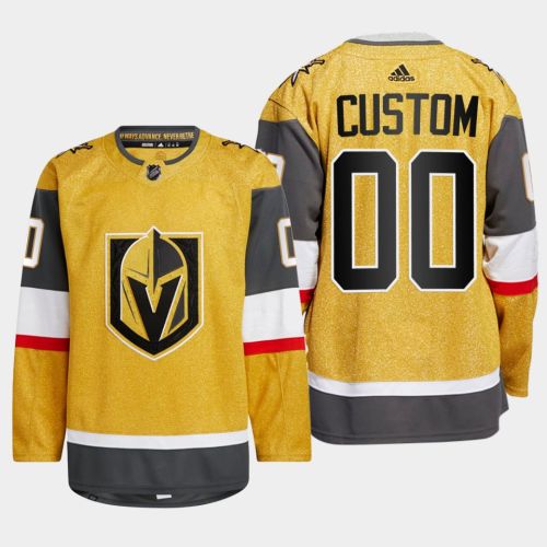 Custom 00 Vegas Golden Knights Gold Jersey 2023 Home