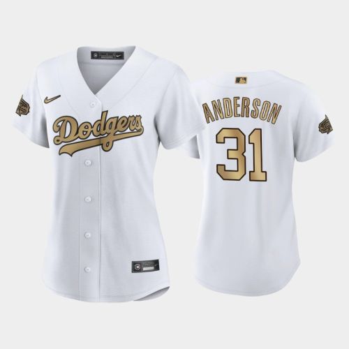 Women's Los Angeles Dodgers 31 Tyler Anderson 2022-23 All-Star Game White Jersey