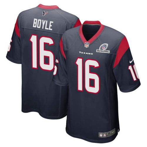 Tim Boyle 16 Houston Texans 2024 Divisional Patch Game Men Jersey - Navy