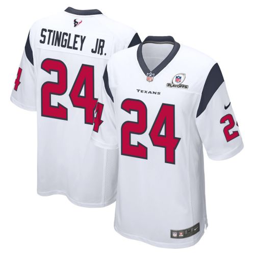 Derek Stingley Jr. 24 Houston Texans 2023 Playoffs Patch Game Men Jersey - White