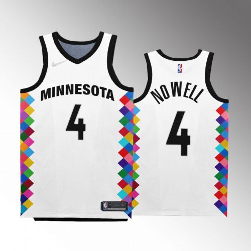 Minnesota Timberwolves Jaylen Nowell 4 2022-23 City Edition White Jersey Bob Dylan