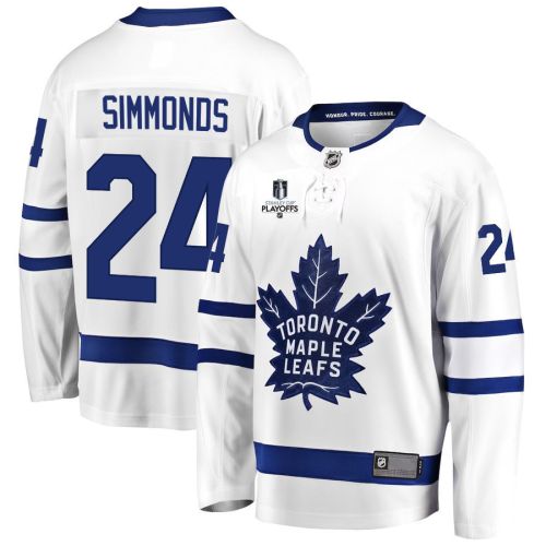 Wayne Simmonds 24 Toronto Maple Leafs Stanley Cup 2023 Playoffs Patch Away Breakaway Men Jersey - White